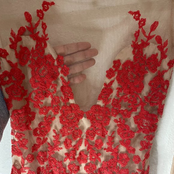 For Love And Lemons Red Lace Mini Dress - Picture 5 of 12